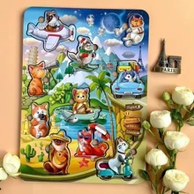 Сортер-вкладиш Ubee великий: Котики -2 з літаком (ПСД129): Тип сортер