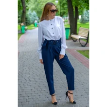 Блуза FLFashion Нимфа ХБН 3191 42-44 белая с длинным рукавом: Сезон Демисезон
