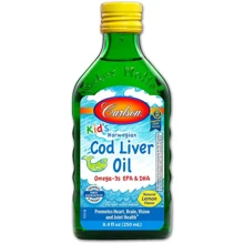 Carlson Labs Norwegian Cod Liver Oil For Kids 8.4 fl oz (250 ml) Lemon Риб'ячий жир (рідкий) з печінки тріски для дітей 250 мл зі смаком лимона: Тип Омега 3