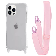 Чохол для iPhone WAVE Clear Case with Strap Pink Sand для iPhone 15 Pro: Колір розовый