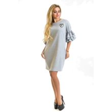 Платье FLFashion Лейла ЕПЛ 0901 50 серое повседневное до середины бедра: Состав Эластан, Хлопок, Полиэстер