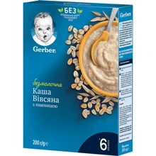Каша GERBER сухая безмолочная Овсяная с пшеницей для детей с 6 месяцев, 200г (7613287016461): Тип Каши безмолочные