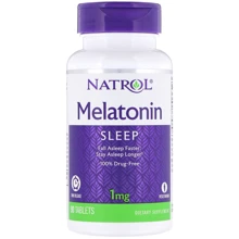 Natrol Melatonin, Time Release, 1 mg, 90 Tablets (NTL-00467): Форма випуску таблетки