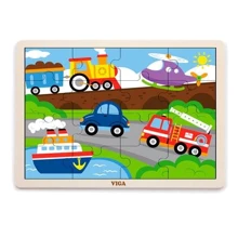 Дерев'яний пазл Viga Toys Транспорт, 16 ел. (51456): Тип пазл