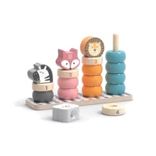 Дерев'яний сортер-пірамідка Viga Toys PolarB Звірята (44022): Тип пирамидка