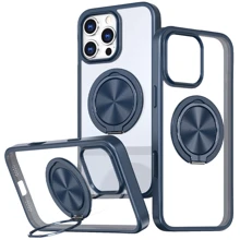 Чехол для iPhone Mobile Case TPU+PC Metal Ring with MagSafe Blue for iPhone 16 Pro Max: Цвет синий