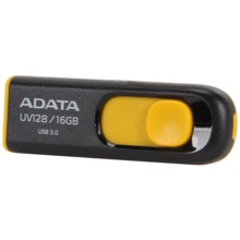USB-флешка ADATA 16GB UV128 USB 3.0 Black/Yellow (AUV128-16G-RBY): Стандарт USB USB 3.0