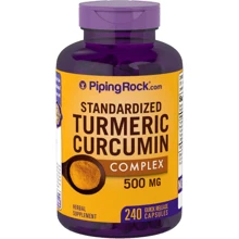 Piping Rock Standardized Turmeric Curcumin Complex, 500 mg, 240 Capsules: Вид неферментний