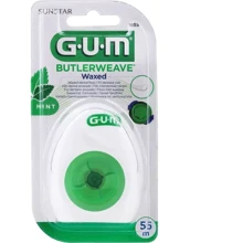 GUM Butlerweave Mint Waxed Зубна нитка м'ятна вощена 55 m: Призначення От зубного налета