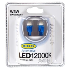 LED лампа Ring W5W 12000K 12V Cool Blue RW50112LED (2 шт.): Головной свет Повороты боковые, Габариты