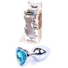 Анальна пробка із кристалом BOSS of TOYS Boss Series - Jewellery Silver Heart PLUG Light Bluer S, BS6400049: Для кого унісекс