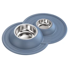 Миска двойная металлическая с мягким ковриком Georplast Volcano Inox 200 мл 600 мл 49x33x5.5 см (20065): Тип Миски