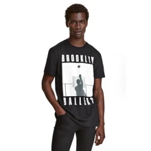 Футболка H&M 4161514 S черная с принтом: Вид Футболки