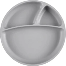 Секційна тарілка MinikOiOi Portions на присосці силіконова Powder Grey (101050004): Матеріал силикон