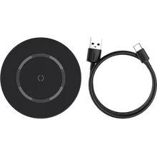 Зарядний пристрій Baseus Wireless Charger Simple 15W Black (WXJK-E01) для iPhone 16 I 15 I 14 I 13 I 12 series: Особливості USB-C
