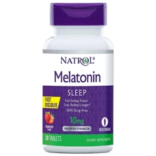 Natrol Melatonin 10 mg Fast Dissolve Мелатонин со вкусом клубники 30 таблеток: Форма выпуска Таблетки