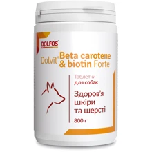 Витаминно-минеральный комплекс Dolvit Beta carotene & biotin forte для здоровья кожи и шерсти для собак ведро табл. 800 г 520 шт. (135-800): Производитель Dolfos