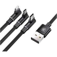 Кабель Baseus USB Cable to Lightning/microUSB/USB-C MVP Mobile Game 1.2m Black (CAMLT-WZ01): Тип USB Cable - Lightning/microUSB/USB-C