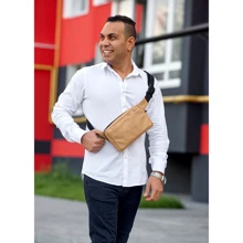 Мужская поясная сумка Sambag Harvi бежевая (88218111): Пол Мужской