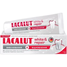 Lacalut white and repair Зубная паста 75 ml: Назначение Отбеливание, Очищение, Свежесть дыхания