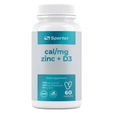 Sporter Calcium + Magnesium + Zinc + D3 Кальций, Магний, Цинк D3 60 таблеток: Тип Магний + Кальций