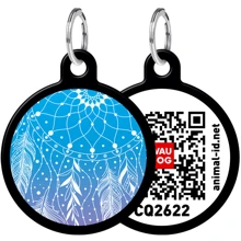 Адреснік WAUDOG Smart ID з QR-паспортом, малюнок "Ловець снів", коло, 25 мм, чорний (0625-0063-01): Виробник WAUDOG