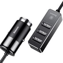 Зарядний пристрій Baseus Car Charger 4xUSB Enjoy Together 5.5A Black (CCTON-01): Кабель в комплекті Відсутнє