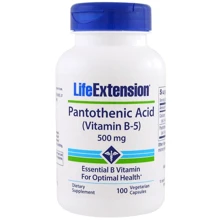 Life Extension Pantothenic Acid (Vitamin B-5) 500 mg 100 Veggie Caps Пантотеновая кислота: Тип Витамин B