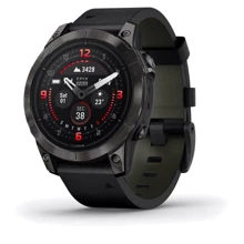 Смарт-часы Garmin Epix Pro (Gen 2) 47mm Sapphire Carbon Grey DLC Titanium with Black Leather Band (010-02803-30): Дисплей 1.3 AMOLED (416x416)