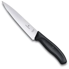 Кухонный нож Victorinox SwissClassic Carving 15см черный в блистере (6.8003.15B): Лезвие нержавеющая сталь