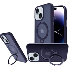Чохол для iPhone Mobile Case Metal Buttons with MagSafe HQ Ring Dark Blue для iPhone 14 / 13: Колір синий