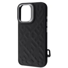 Чехол для iPhone Kajsa Rhombus Collection with Magnetic Ring Black for iPhone 16: Цвет черный