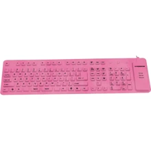 Клавиатура Manhattan Roll-Up Keyboard USB Pink (177566): Подключение проводное