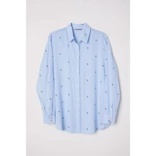 Сорочка H & M 5489308 56 блакитна з довгим рукавом: Длина рукава Довгий