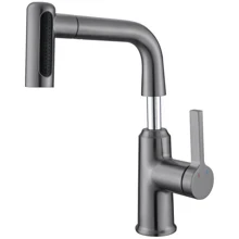 Смеситель для раковины Lefton Single-Hole Waterfall & Pull-Out Liftable Bathroom Faucet-BF2209 Grey: Назначение Для раковины
