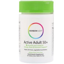 Rainbow Light Just Once Active Adult 50+ Food-Based Multivitamin 30 Tabs Мультівітаміни 50+: Тип мультивітаміни