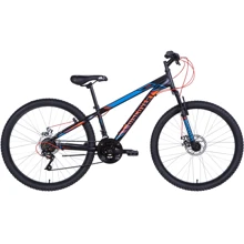 Велосипед Discovery RIDER DD 2021 M 26" черно-синий с красным (OPS-DIS-26-412): Материал рамы Сталь