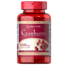 Puritan's Pride Cranberry Fruit Concentrate with C & E 4200 mg Клюква 250 мягких капсул: Форма выпуска Капсулы