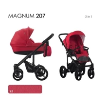 Универсальная коляска 2 в 1 Bebetto Magnum (207) красный, (черная рама): Тип коляски универсальная коляска (2-в-1)