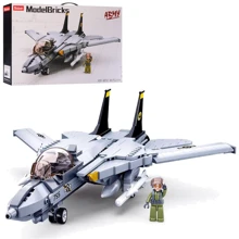 Конструктор Sluban Військовий літак F14 фігурка, 404 деталі (M38-B0755): Виробник Sluban