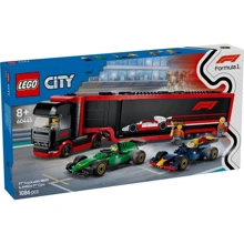 Конструктор LEGO City Грузовик F1 с автомобилями RB20 и AMR24 1086 деталей (60445): Серия City
