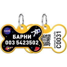 Адреснік WAUDOG Smart ID з QR-паспортом, малюнок "NASA", кістка, 31х21 мм, золото (0631-0047-17-gr): Виробник WAUDOG