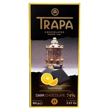 Шоколад Trapa Naranja Dark Chocolate 74% чорний з апельсином 100 г (8410679234859): Вага, г 100