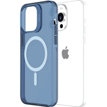 Чехол для iPhone VOKAMO Case with MagSafe Clear/Blue for iPhone 15 Pro (NVK010855): Цвет синий