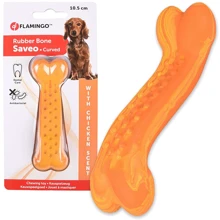 Іграшка Flamingo Rubber Saveo Curved Bone Chicken вигнута кістка жувальна для собак, смак курки 10.5х3.5 см (53574): undefined undefined