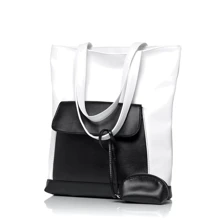 Жіноча сумка шоппер Sambag Shopper чорно-біла (93251008): Стать Женский