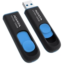USB-флешка ADATA 128GB UV128 USB 3.1 Black/Blue (AUV128-128G-RBE): Стандарт USB USB 3.1
