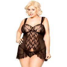 Пеньюар SoftLine - Bianca, Plus Size, XXXL (black): Для кого Для женщин