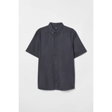 Сорочка H & M 6693858 50 сіра з коротким рукавом: Длина рукава Короткий