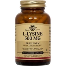 Solgar L-Lysine Free Form 500 mg 50 Veg Caps L-лізин: Тип лізин